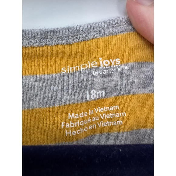 Carter's Striped Short Sleeve Romper Size 18mo - Picture 2 of 2